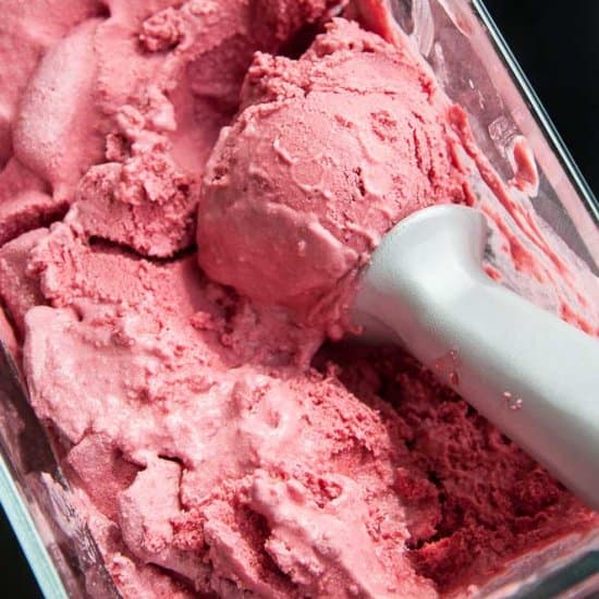 Homemade Raspberry Coconut Ice Cream
