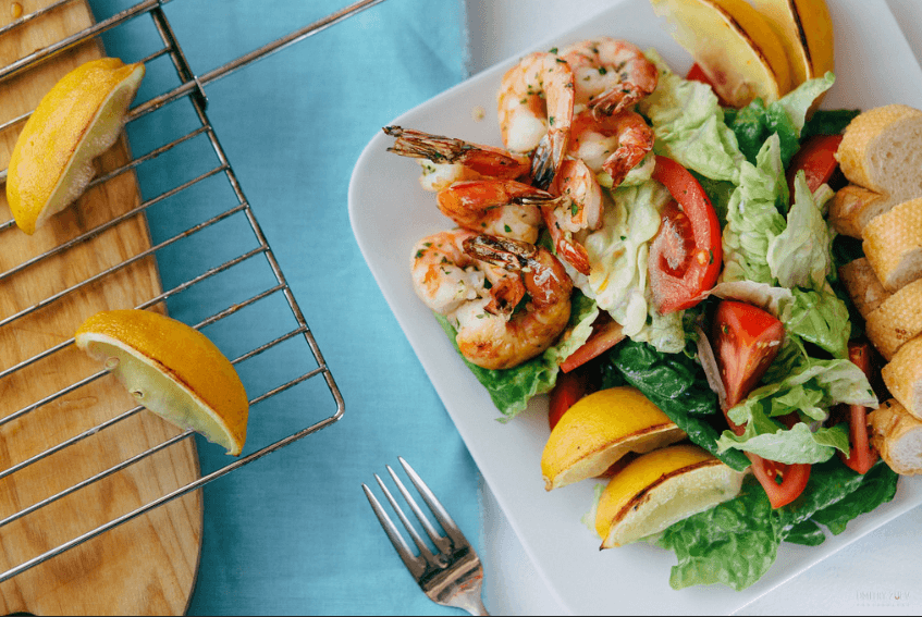 Skinny Grilled Shrimp and Edamame Salad
