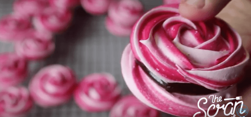Beautiful Rose Meringue Cookies for Mother's Day