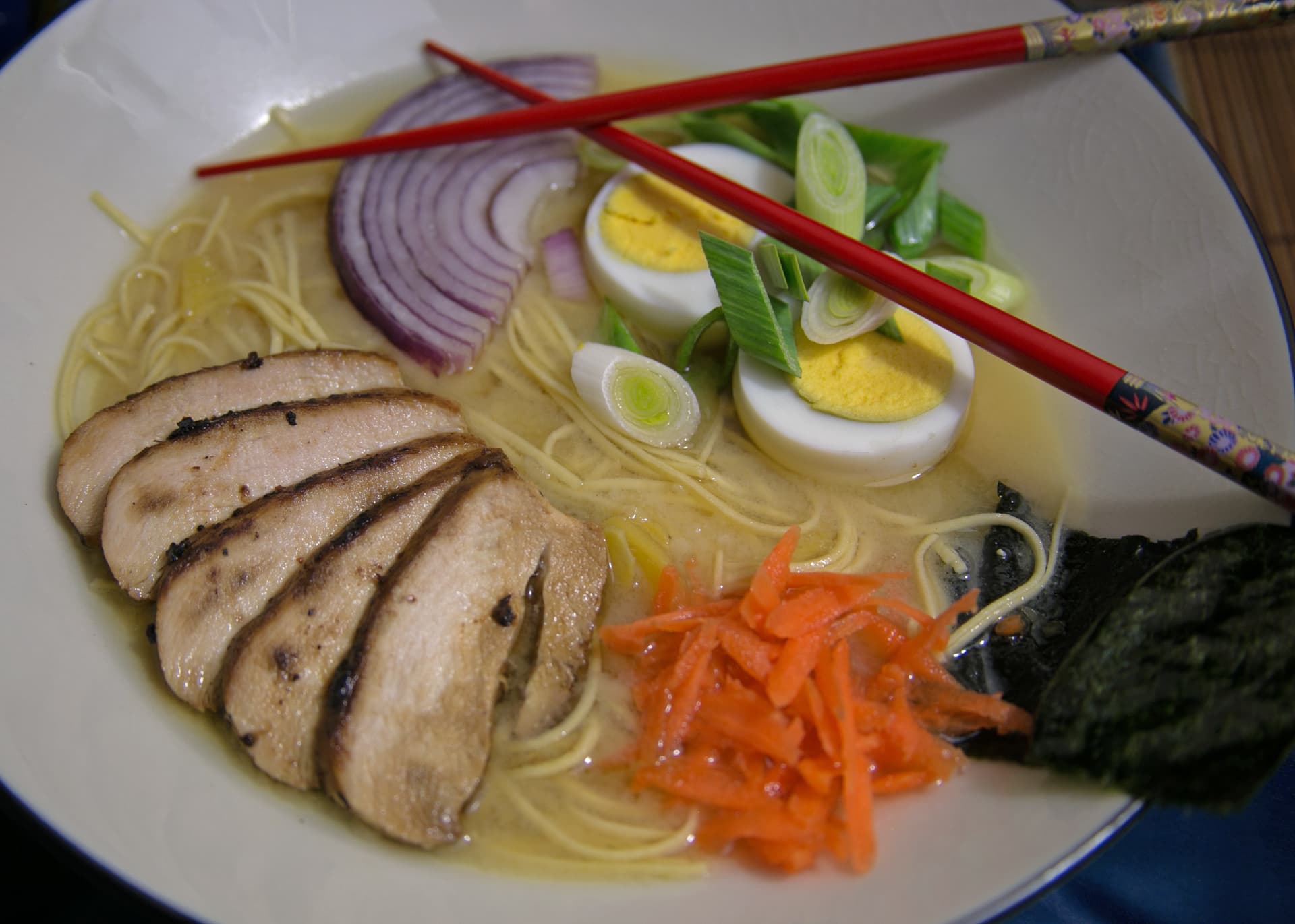 Chicken and Miso Ramen Noodle Soup