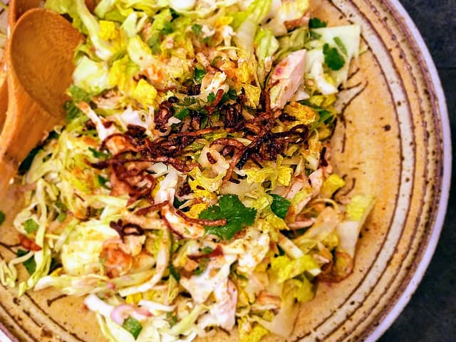 Asian Chicken Salad with Fried Shallots