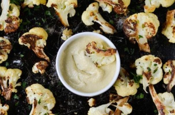 Radical Roasted Cauliflower with Tahini Sauce