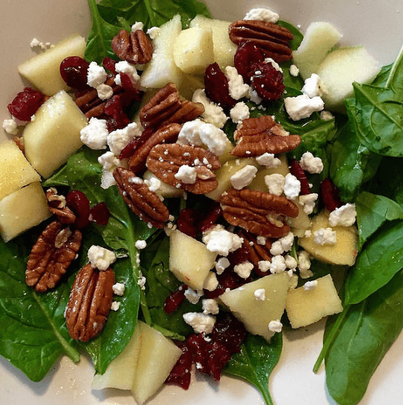 Simply Delicious Apple Cranberry Spinach Salad