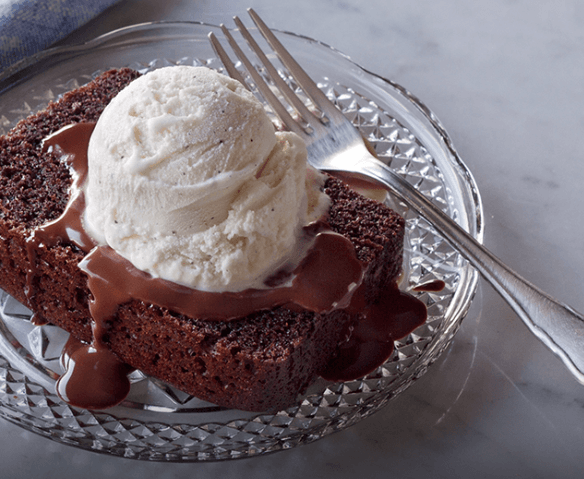 Holiday Baking: Steamed Chocolate Pudding Cake with Vanilla Ice Cream