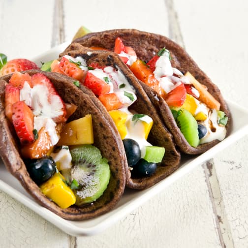 Fruit Tacos with Chocolate Tortillas