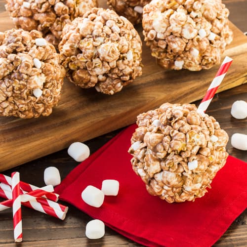 Quick and Easy Hot Cocoa Popcorn Balls