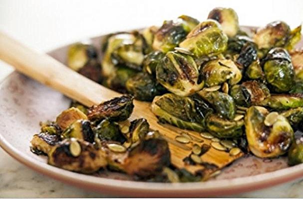 Maple-Roasted Brussels Sprouts with Pumpkin Seeds