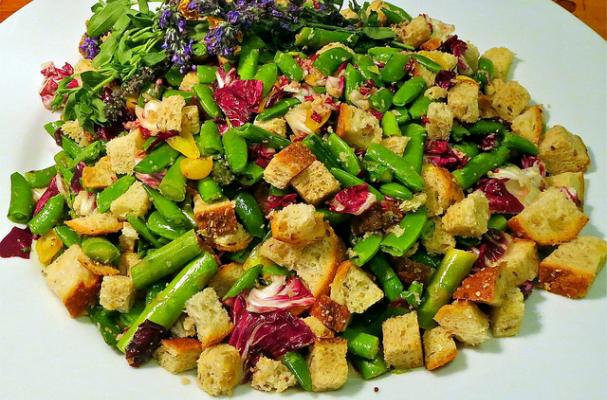 Sugar Snap Pea and Asparagus Panzanella