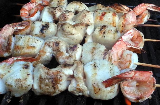Shrimp, Scallop and Chicken Kebabs