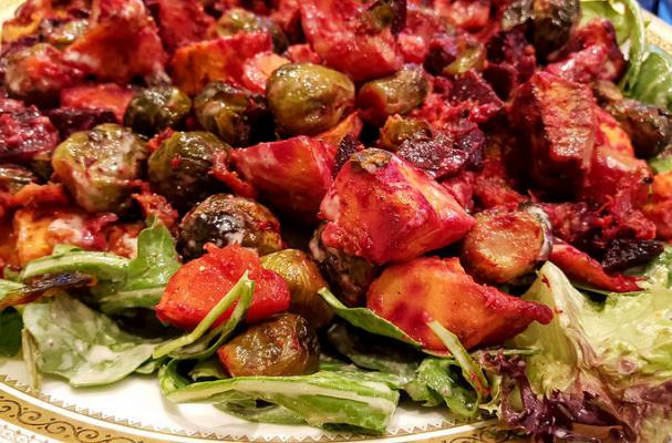 Autumn Roasted Vegetable Salad with Tahini Vinaigrette