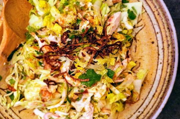 Asian Chicken Salad with Fried Shallots