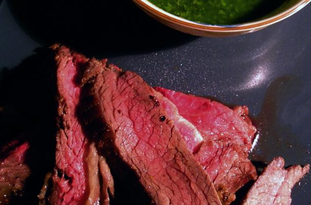 steak and chimichurri sauce