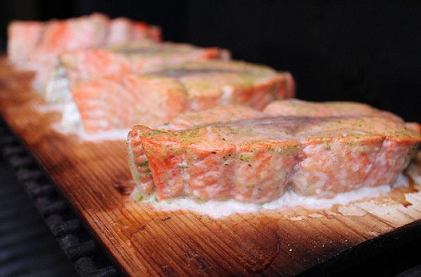 cedar planked copper river salmon