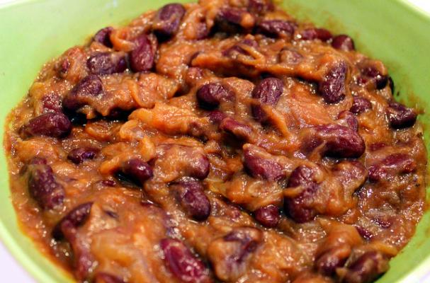 Smoky Vegan Baked Beans with Caramelized Onions