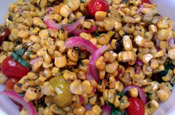 Grilled Corn Salad with Tomatoes and Onion
