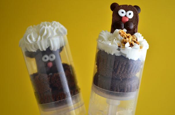 Groundhog Day Cupcake Push Pops