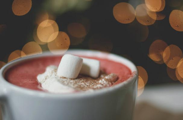Red Velvet Hot Cocoa with Cream Cheese Whipped Cream