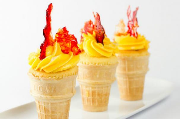Celebrate the Closing Ceremonies With Olympic Torch Cupcakes