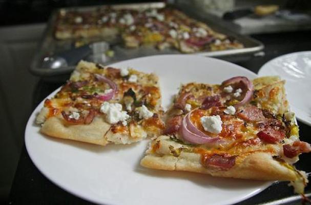 Brussels Sprouts and Bacon Pizza