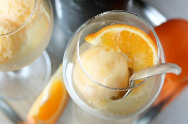 Tangerine Sorbet Champagne Floats