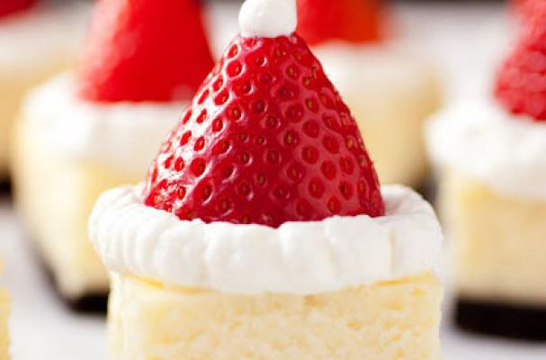 Foodista  Santa Hat Cheesecake Bites are a Festive Delight