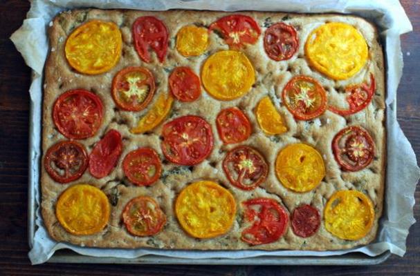 Basil Foccaccia with Summer Tomatoes