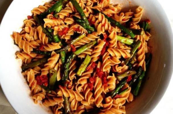 Fusilli with Asparagus & Sun Dried Tomato Pesto