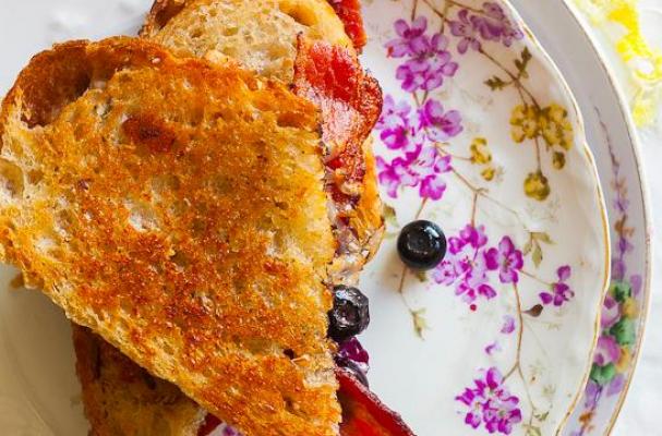 Blueberry Cobbler & Bacon Grilled Cheese Sandwich