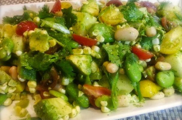 Summer Vegetable Salad with Cilantro Lime Dressing