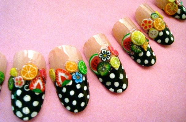 Polka Dot Fruit Nails