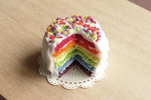 Miniature Rainbow Layered Cake