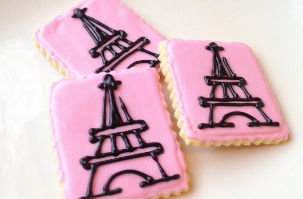 Pink Eiffel Tower Cookies