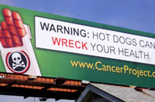 anti-hot dog billboard
