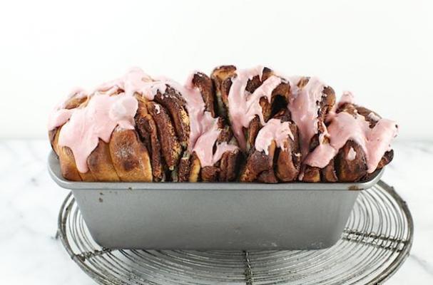 Nutella Pull Apart Bread with Blood Orange Icing