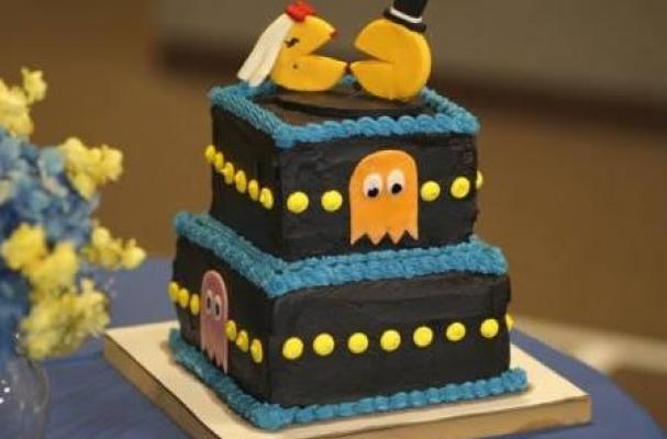 Pac Man Themed Wedding Cake