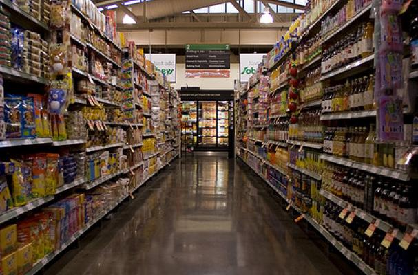 grocery shelves