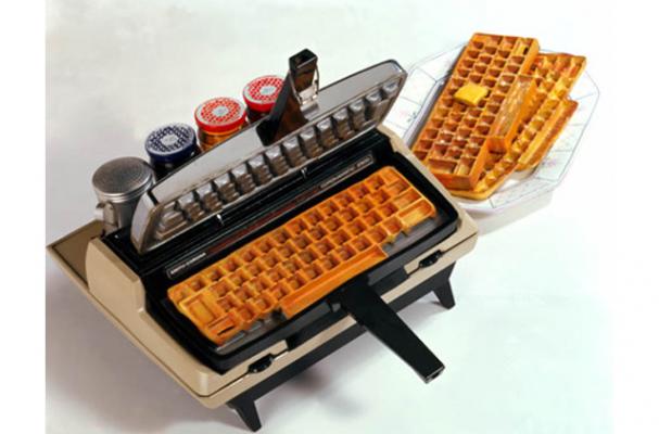 typewriter keyboard waffle iron