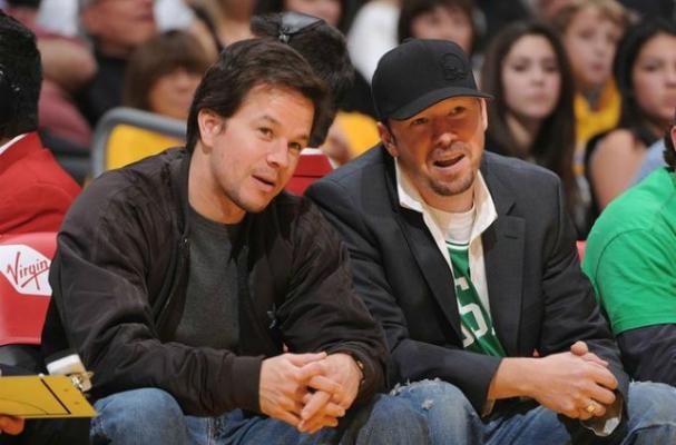 Donnie and Mark Wahlberg enjoy a basketball game together. 