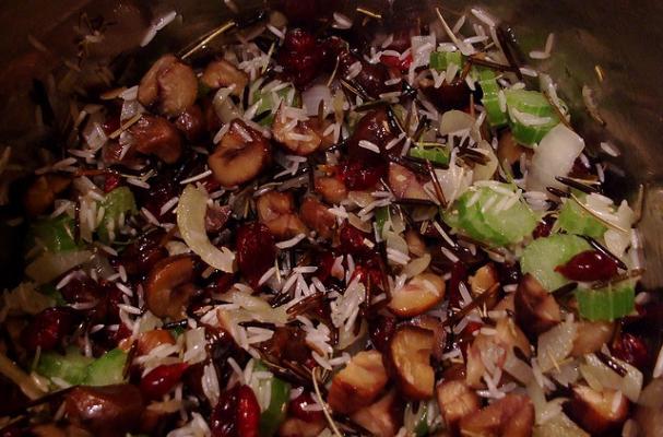wild rice stuffing with hazelnuts and cranberries