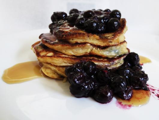 Foodista | Recipes, Cooking Tips, and Food News | Blueberry Banana Pancakes