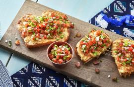 Tequila grilled cheese with pico de gallo