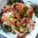 Easy Grilled Shrimp with Grits, Harissa, and Padron Peppers