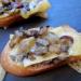 Rustic Brie Toasts with Wild Mushroom, Cranberry and Shallot