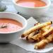 Rosemary Tomato Soup with Grilled Cheese Sticks